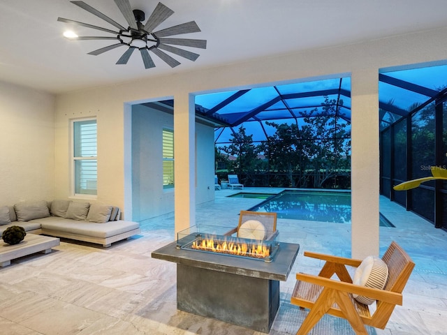 10120 Carnoustie Pl, Bradenton, FL 34211 - outdoor pool with ceiling fan