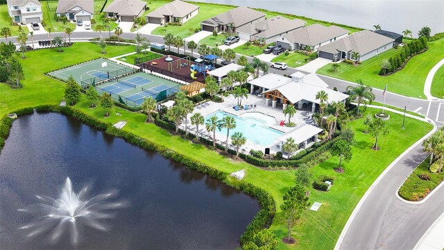 6435 165th Dr E, Parrish, FL 34219 - aerial perspective of suburban area featuring a large body of water