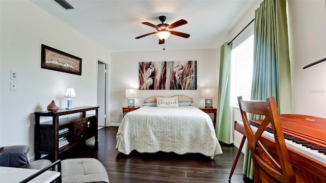 3305 Notre Dame Pl Unit 3305, Bradenton, FL 34207 - bedroom with dark wood-type flooring and ceiling fan