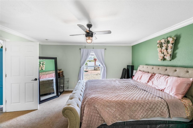 6178 Coliseum Blvd, Port Charlotte, FL 33981 - carpeted bedroom with ornamental molding and a ceiling fan