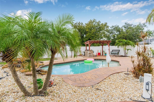 6178 Coliseum Blvd, Port Charlotte, FL 33981 - view of pool with a pergola, a fenced backyard, and a patio area