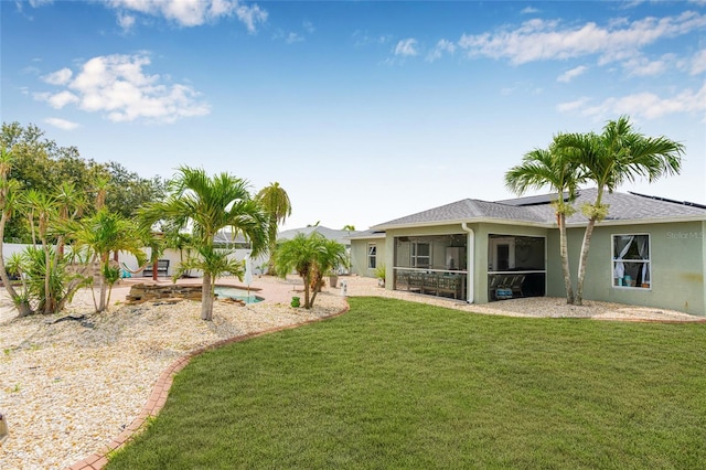 6178 Coliseum Blvd, Port Charlotte, FL 33981 - view of green lawn featuring a sunroom