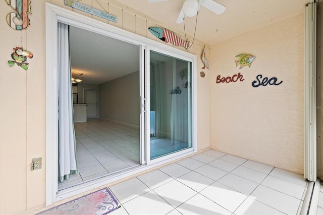 25100 Sandhill Blvd Unit 104G, Punta Gorda, FL 33983 - view of patio / terrace featuring a ceiling fan