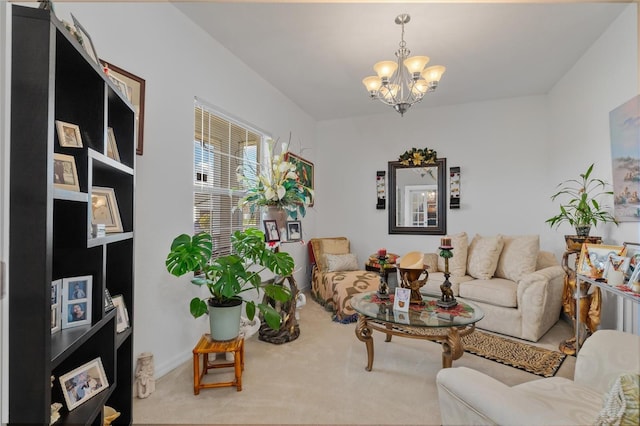 25324 Alicante Dr, Punta Gorda, FL 33955 - carpeted living room featuring a chandelier