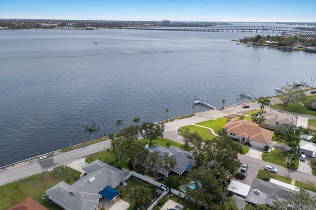 2401 Riverview Blvd, Bradenton, FL 34205 - aerial perspective of suburban area featuring a notable bridge and a large body of water