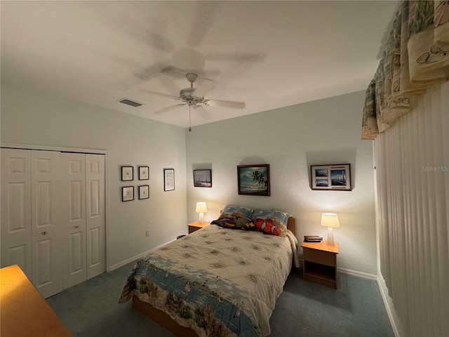 8616 15th Ave NW, Bradenton, FL 34209 - carpeted bedroom with a closet and ceiling fan