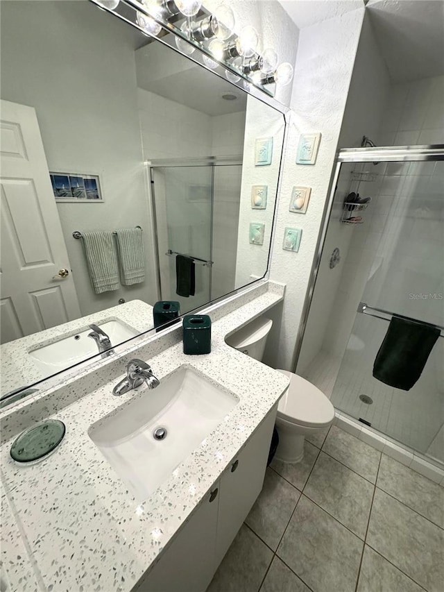 8616 15th Ave NW, Bradenton, FL 34209 - full bath with vanity, a stall shower, and tile patterned floors