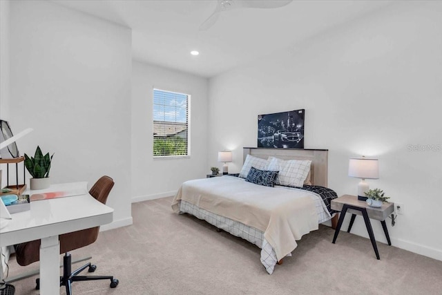 15131 Sunny Day Dr, Bradenton, FL 34211 - bedroom featuring light colored carpet, an office area, and recessed lighting