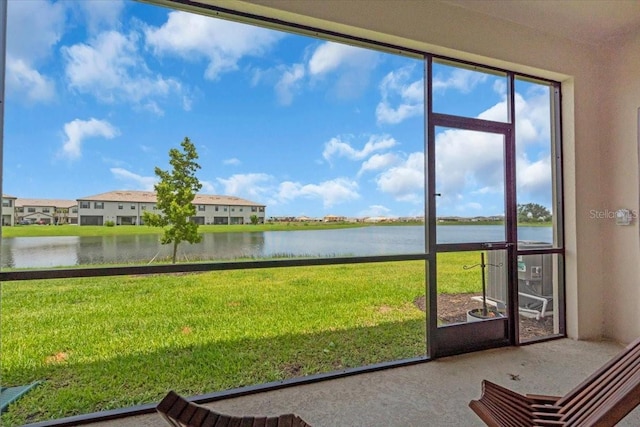 15131 Sunny Day Dr, Bradenton, FL 34211 - sunroom / solarium featuring a water view