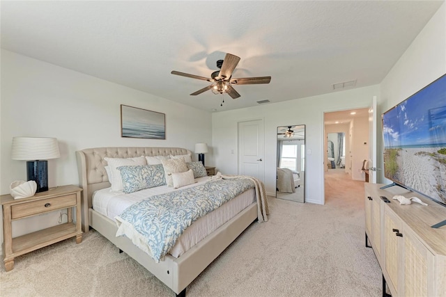 5711 Archipelago St, Nokomis, FL 34275 - bedroom with light carpet and a ceiling fan