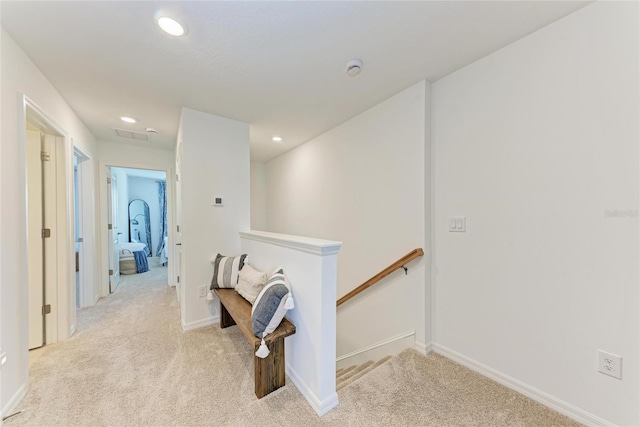 5711 Archipelago St, Nokomis, FL 34275 - corridor featuring an upstairs landing, carpet floors, and recessed lighting