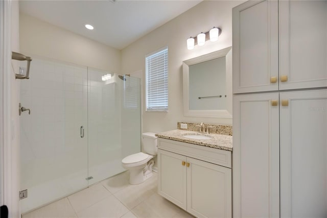 918 Fernleaf Run, Bradenton, FL 34212 - bathroom featuring a shower stall, vanity, and tile patterned floors