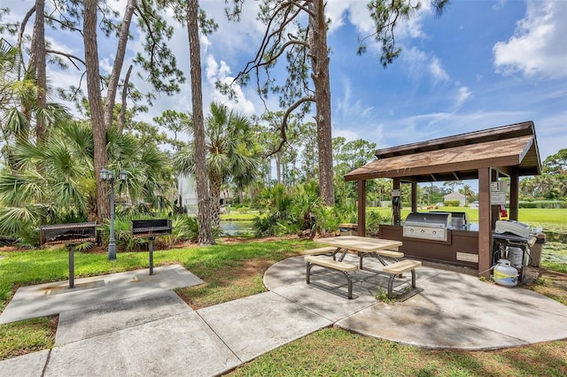 3617 Yellow Pine Ct Unit 144, Sarasota, FL 34238 - view of patio with exterior kitchen