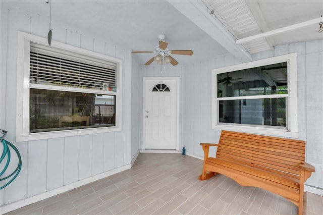 2218 Woodmere Rd, Venice, FL 34293 - view of exterior entry with ceiling fan