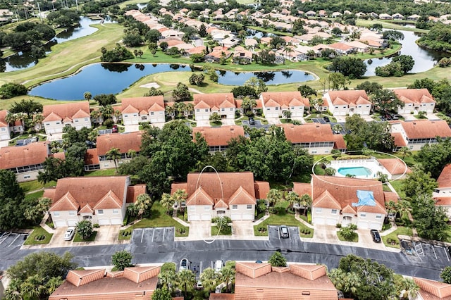 7137 Cedar Hollow Cir, Bradenton, FL 34203 - aerial perspective of suburban area with a local golf course and a nearby body of water