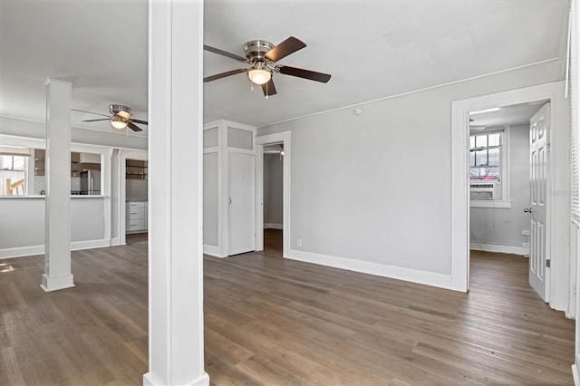 723 7th Ave N, Saint Petersburg, FL 33701 - unfurnished living room featuring ceiling fan and wood finished floors