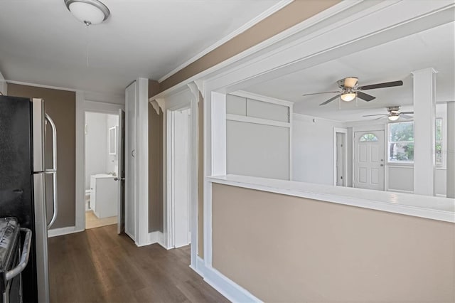 723 7th Ave N, Saint Petersburg, FL 33701 - corridor featuring dark wood-style floors and ornamental molding