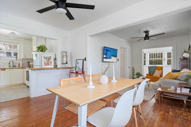 723 7th Ave N, Saint Petersburg, FL 33701 - dining room featuring a ceiling fan and light wood-style flooring