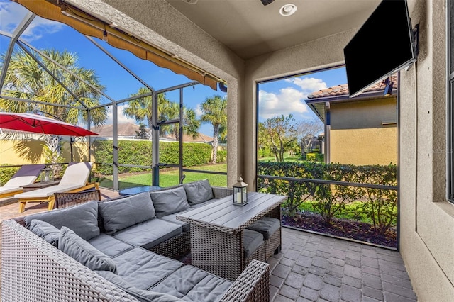 19023 Mangieri St, Venice, FL 34293 - sunroom / solarium featuring outdoor lounge area