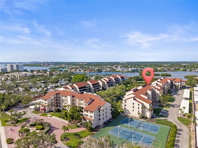 6265 Midnight Pass Rd Unit 205, Sarasota, FL 34242 - drone / aerial view of a nearby body of water and apartment complex