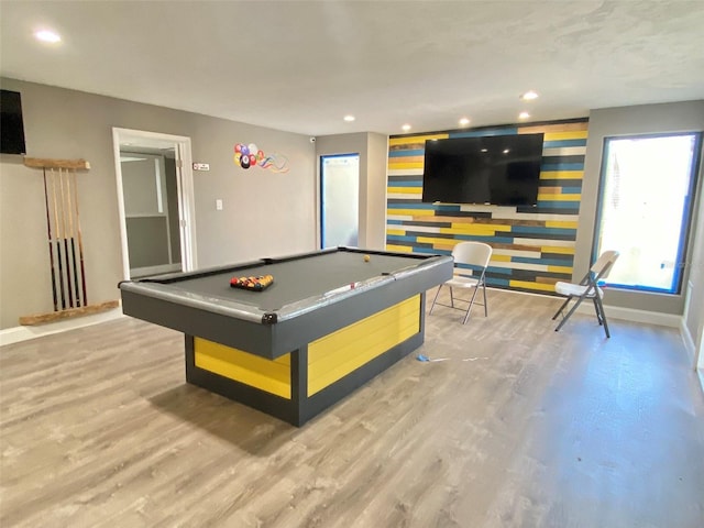 4001 Beneva Rd Unit 319, Sarasota, FL 34233 - game room featuring billiards, recessed lighting, and wood finished floors