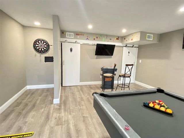4001 Beneva Rd Unit 319, Sarasota, FL 34233 - recreation room featuring light wood finished floors, recessed lighting, and billiards table