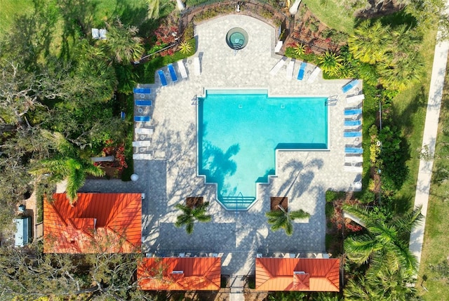 7750 Ridgelake Cir, Bradenton, FL 34203 - aerial view of property and surrounding area with a pool area