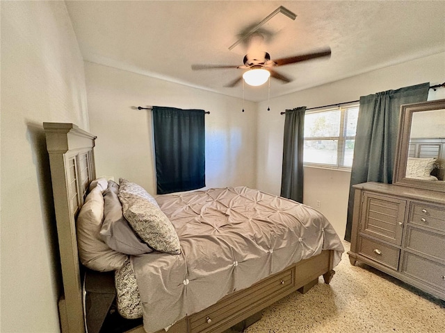 1224 38th St W, Bradenton, FL 34205 - bedroom featuring ceiling fan and dark aggregate flooring
