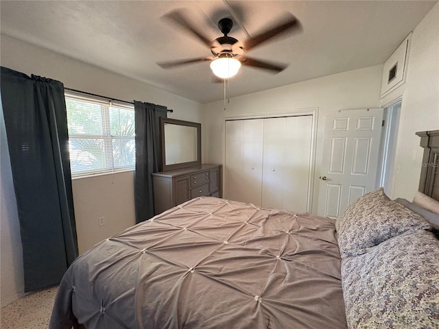 1224 38th St W, Bradenton, FL 34205 - bedroom with a closet and a ceiling fan