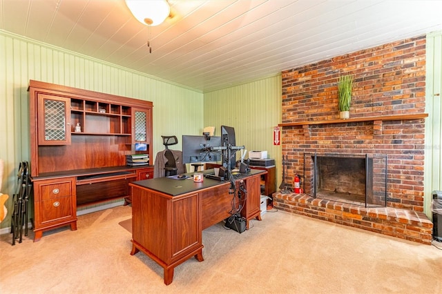 5311 36th Ave E, Palmetto, FL 34221 - home office featuring light colored carpet and a fireplace