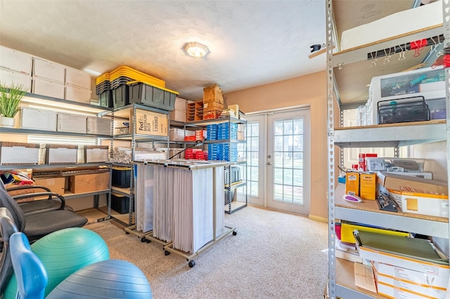5311 36th Ave E, Palmetto, FL 34221 - kitchen featuring french doors and carpet flooring