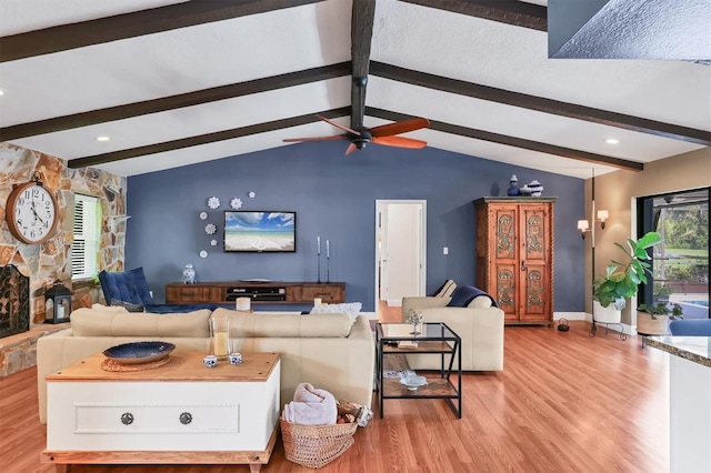 3636 Torrey Pines Blvd, Sarasota, FL 34238 - living room featuring light wood-type flooring and ceiling fan