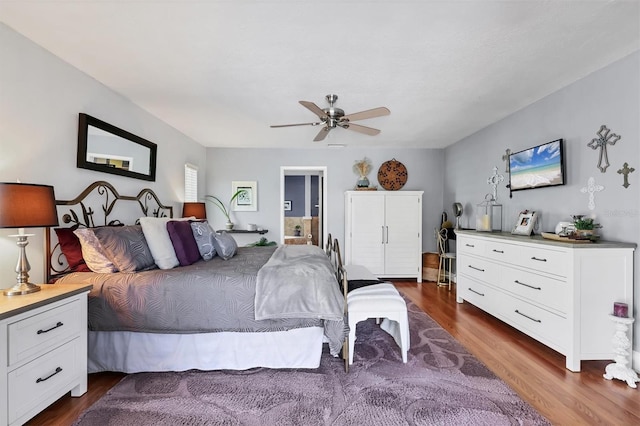 3636 Torrey Pines Blvd, Sarasota, FL 34238 - bedroom featuring dark wood finished floors and ceiling fan