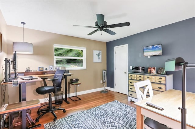3636 Torrey Pines Blvd, Sarasota, FL 34238 - office featuring wood finished floors and a ceiling fan