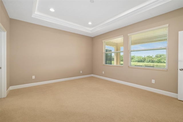 773 Rosemary Cir, Bradenton, FL 34212 - unfurnished room featuring light carpet, a tray ceiling, and recessed lighting