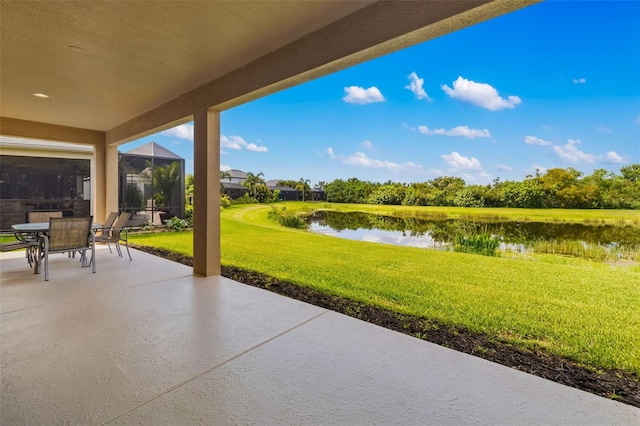 773 Rosemary Cir, Bradenton, FL 34212 - view of patio featuring a water view and outdoor dining space