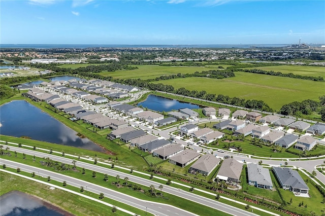6219 Golden Nettle Dr, Apollo Beach, FL 33572 - aerial perspective of suburban area with a nearby body of water
