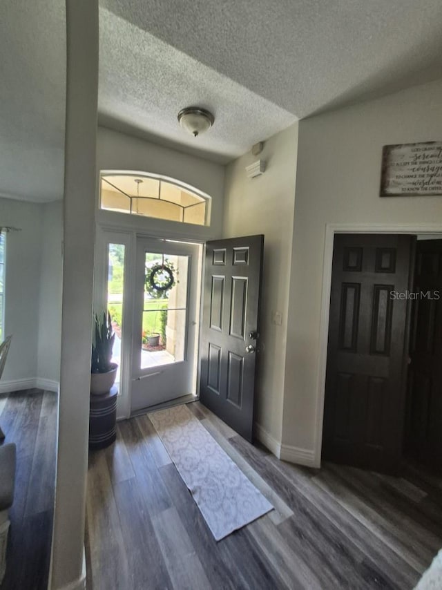 15917 Mercott Ct, Clermont, FL 34714 - foyer featuring a textured ceiling and wood finished floors