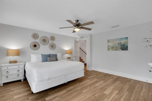 538 Canal Rd, Sarasota, FL 34242 - bedroom with wood finished floors and ceiling fan