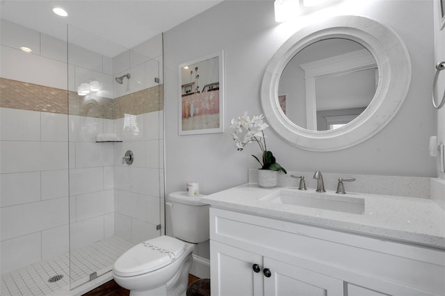 538 Canal Rd, Sarasota, FL 34242 - bathroom featuring vanity and tiled shower