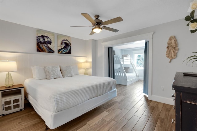 538 Canal Rd, Sarasota, FL 34242 - bedroom featuring wood finished floors and ceiling fan