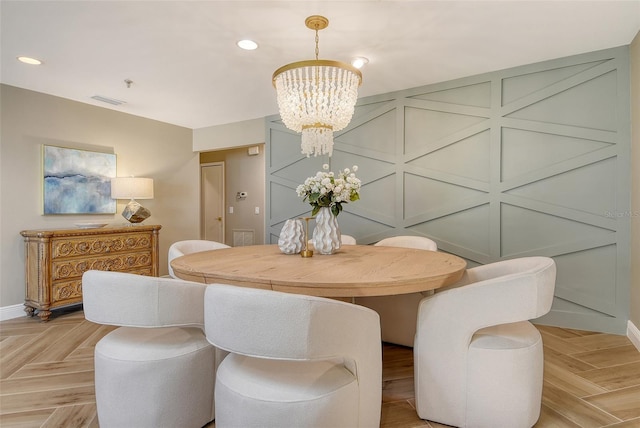 2103 Harbourside Dr Unit 1102, Longboat Key, FL 34228 - dining space with a chandelier and recessed lighting