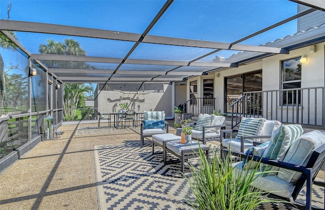 2103 Harbourside Dr Unit 1102, Longboat Key, FL 34228 - view of patio / terrace featuring glass enclosure