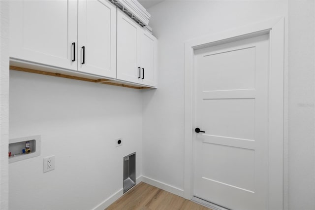 1532 Maricopa Rd, North Port, FL 34287 - laundry room with cabinet space, light wood-style floors, electric dryer hookup, and hookup for a washing machine