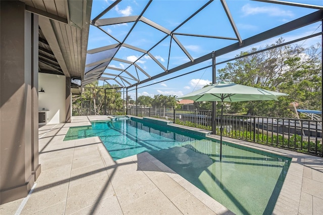 5569 Cape Leyte Dr, Sarasota, FL 34242 - view of swimming pool featuring a patio and a lanai