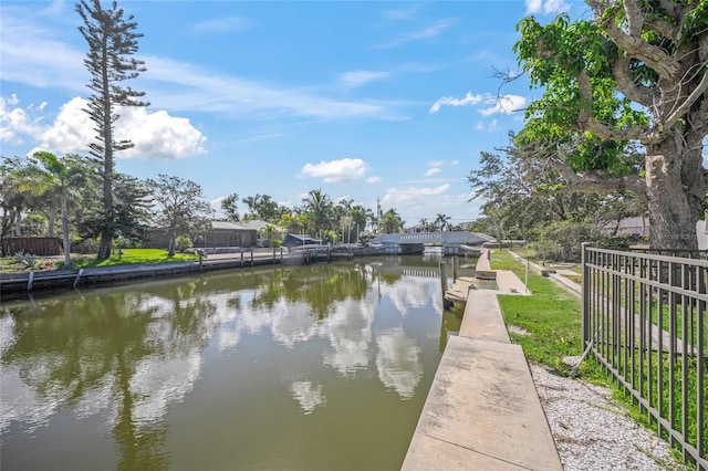 5569 Cape Leyte Dr, Sarasota, FL 34242 - dock area featuring a water view and a boat ramp