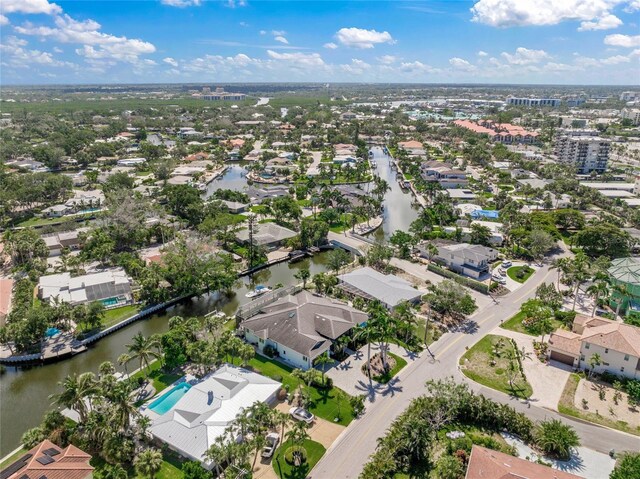 5569 Cape Leyte Dr, Sarasota, FL 34242 - aerial view of property's location with a large body of water and nearby suburban area