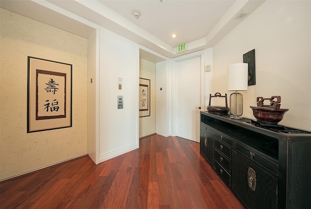 990 Blvd Of The Arts Unit 801, Sarasota, FL 34236 - corridor featuring dark wood-style floors