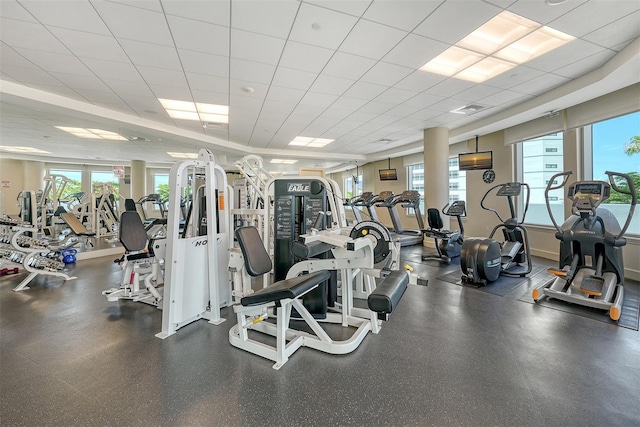 990 Blvd Of The Arts Unit 801, Sarasota, FL 34236 - gym with a drop ceiling