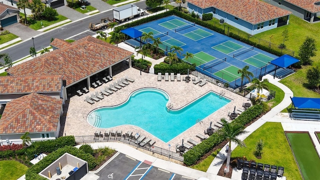 491 Daylily Blvd, Nokomis, FL 34275 - drone / aerial view of a pool